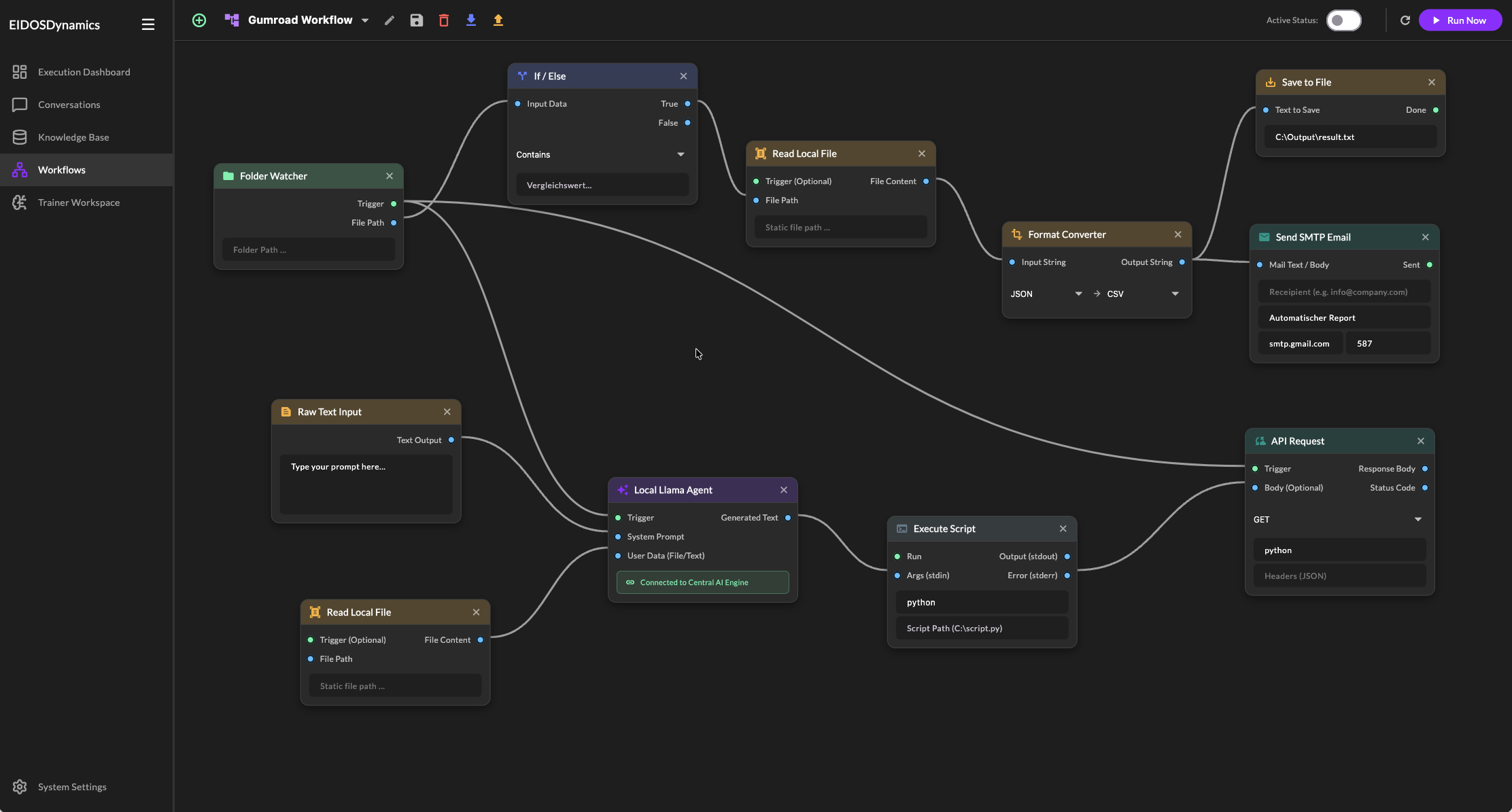 EIDOSDynamics Mac App Interface